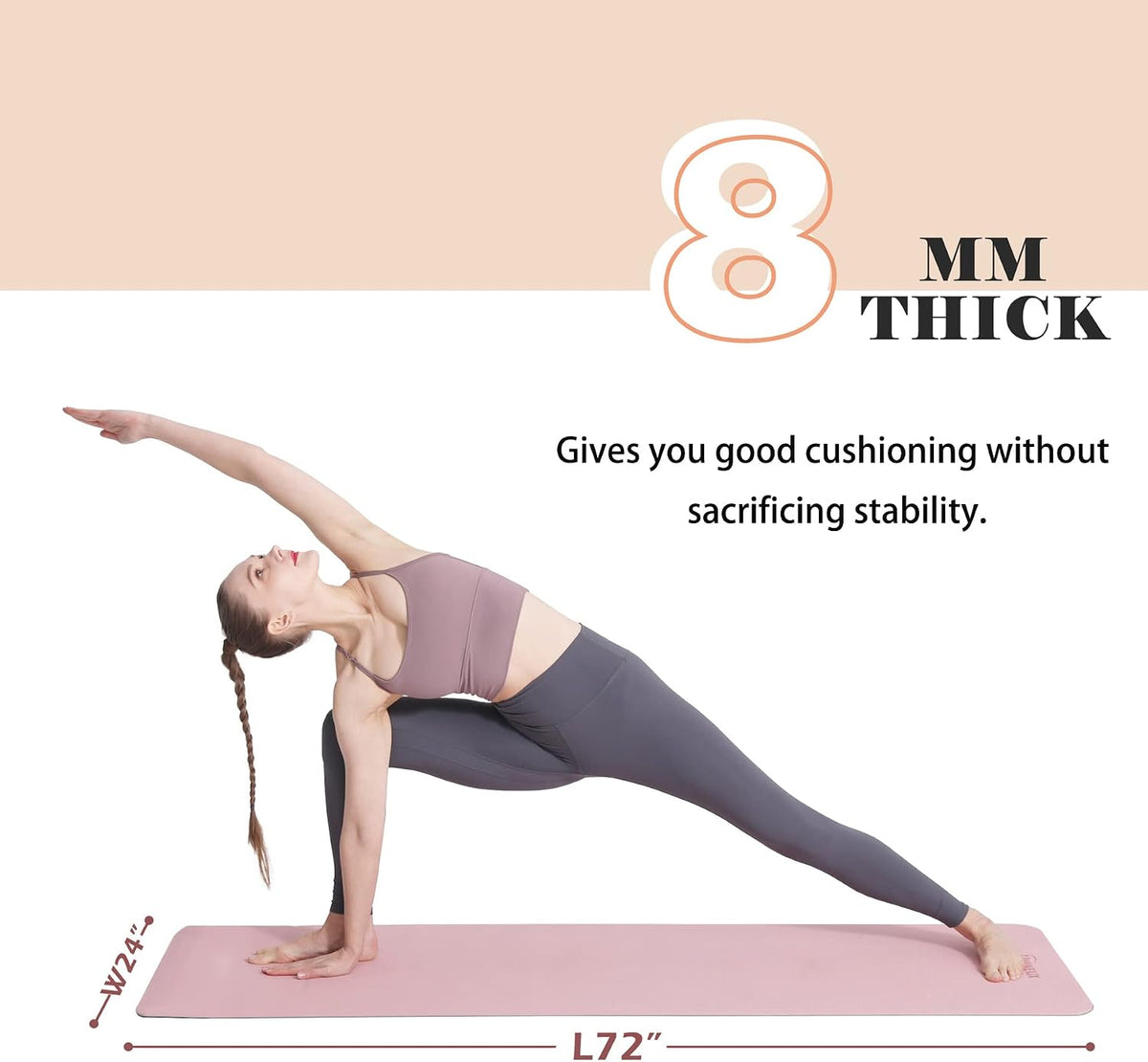 Yoga Mat Extra Thick 1/3'' & 2/5" Non Slip Yoga Mats for Women Eco Friendly TPE Fitness Exercise Mat with Carrying Sling & Storage Bag