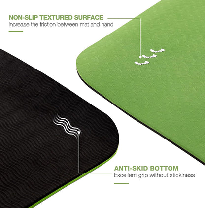 Yoga Mat Extra Thick 1/3'' & 2/5" Non Slip Yoga Mats for Women Eco Friendly TPE Fitness Exercise Mat with Carrying Sling & Storage Bag