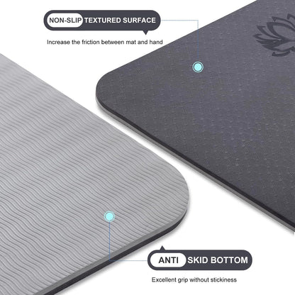 Yoga Mat Extra Thick 1/3'' & 2/5" Non Slip Yoga Mats for Women Eco Friendly TPE Fitness Exercise Mat with Carrying Sling & Storage Bag