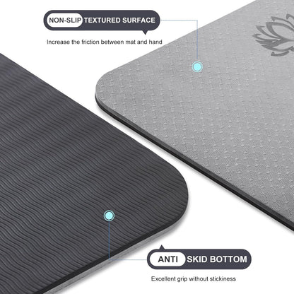 Yoga Mat Extra Thick 1/3'' & 2/5" Non Slip Yoga Mats for Women Eco Friendly TPE Fitness Exercise Mat with Carrying Sling & Storage Bag