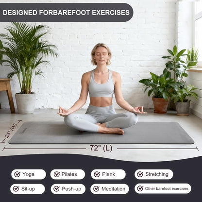 Yoga Mat Extra Thick 1/3'' & 2/5" Non Slip Yoga Mats for Women Eco Friendly TPE Fitness Exercise Mat with Carrying Sling & Storage Bag