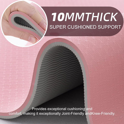 Yoga Mat Extra Thick 1/3'' & 2/5" Non Slip Yoga Mats for Women Eco Friendly TPE Fitness Exercise Mat with Carrying Sling & Storage Bag