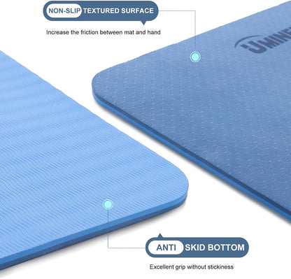 Yoga Mat Extra Thick 1/3'' & 2/5" Non Slip Yoga Mats for Women Eco Friendly TPE Fitness Exercise Mat with Carrying Sling & Storage Bag
