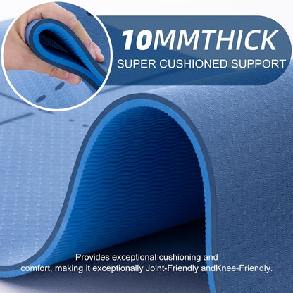 Yoga Mat Extra Thick 1/3'' & 2/5" Non Slip Yoga Mats for Women Eco Friendly TPE Fitness Exercise Mat with Carrying Sling & Storage Bag