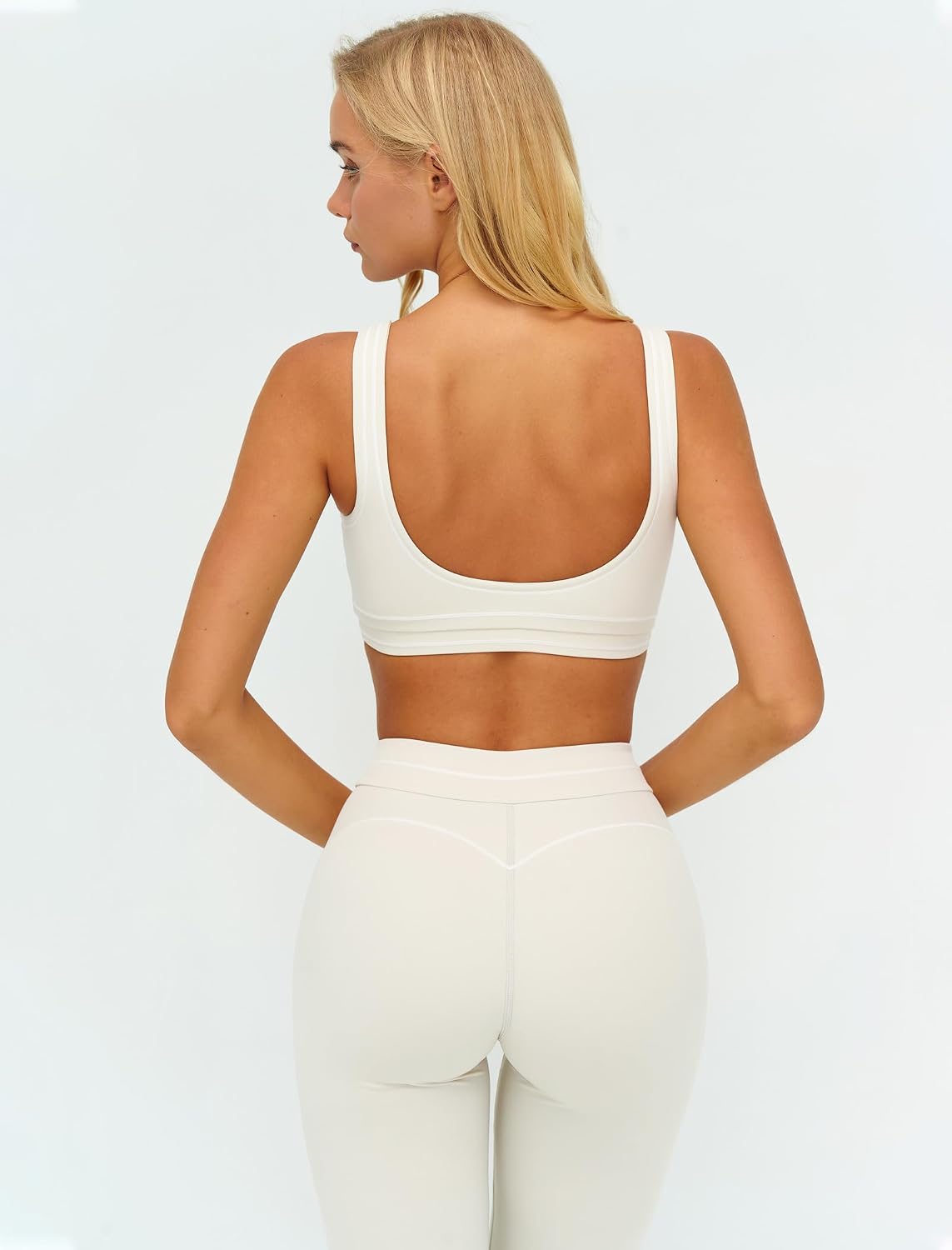Women 2 Piece Workout U Back Color Block Sports Bra High Waist Tummy Control Active Leggings Yoga Pilates Outfits