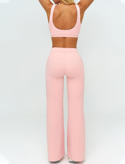 Women 2 Piece Workout U Back Color Block Sports Bra High Waist Tummy Control Active Leggings Yoga Pilates Outfits