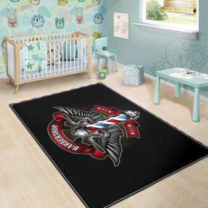 Barber Rug Barbershop Barber Pole and Wing Black Full Size Area Rug for Living Dinning Room Bedroom Kitchen, Nursery Rug Floor Carpet Yoga Mat