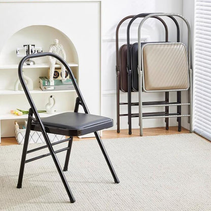 Yoga Auxiliary Chair Relieve Back Pain Chair Portable Folding Yoga Chair with Non-Slip Feet Covers Balance Handstand Flexibility Training Tool