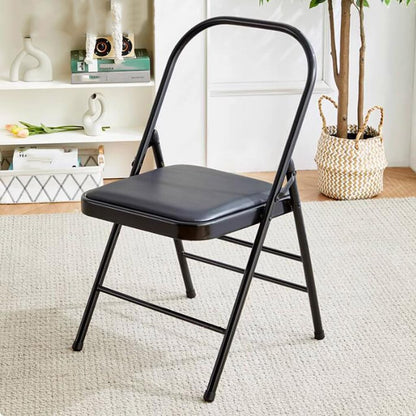 Yoga Auxiliary Chair Relieve Back Pain Chair Portable Folding Yoga Chair with Non-Slip Feet Covers Balance Handstand Flexibility Training Tool