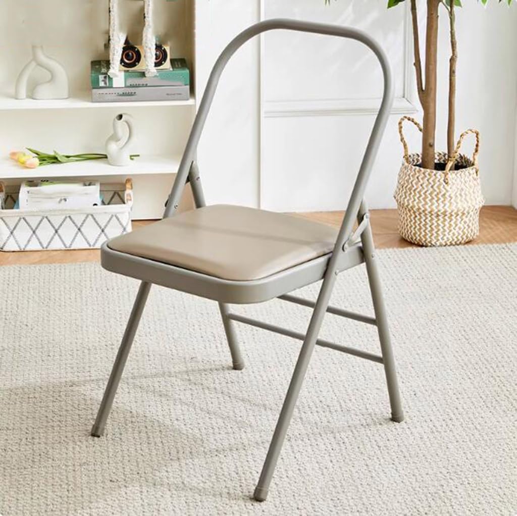 Yoga Auxiliary Chair Relieve Back Pain Chair Portable Folding Yoga Chair with Non-Slip Feet Covers Balance Handstand Flexibility Training Tool