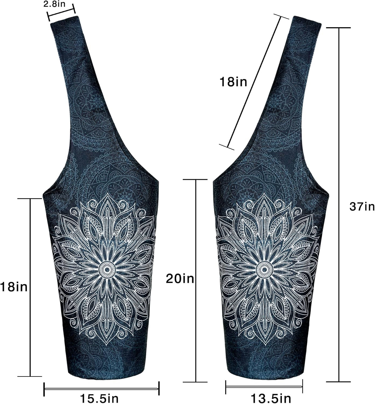 Yoga Mat Bag - Long Tote with Pockets - Holds More Yoga Accessories - Yoga Bag Fit Most Size Mats - Yoga Mat Carrier