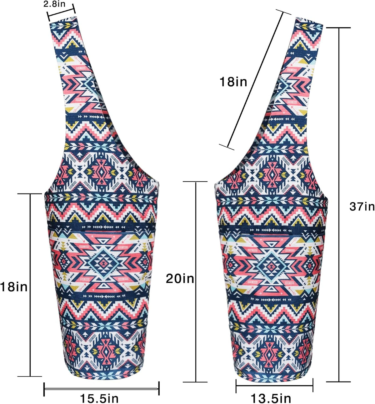 Yoga Mat Bag - Long Tote with Pockets - Holds More Yoga Accessories - Yoga Bag Fit Most Size Mats - Yoga Mat Carrier