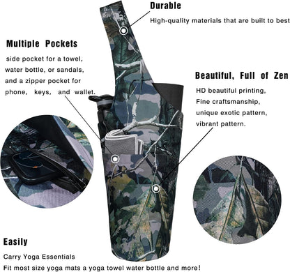 Yoga Mat Bag - Long Tote with Pockets - Holds More Yoga Accessories - Yoga Bag Fit Most Size Mats - Yoga Mat Carrier