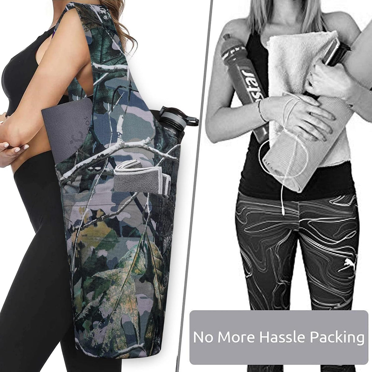 Yoga Mat Bag - Long Tote with Pockets - Holds More Yoga Accessories - Yoga Bag Fit Most Size Mats - Yoga Mat Carrier