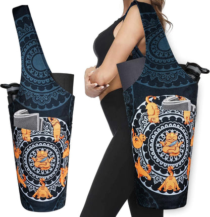 Yoga Mat Bag - Long Tote with Pockets - Holds More Yoga Accessories - Yoga Bag Fit Most Size Mats - Yoga Mat Carrier