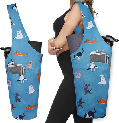 Yoga Mat Bag - Long Tote with Pockets - Holds More Yoga Accessories - Yoga Bag Fit Most Size Mats - Yoga Mat Carrier
