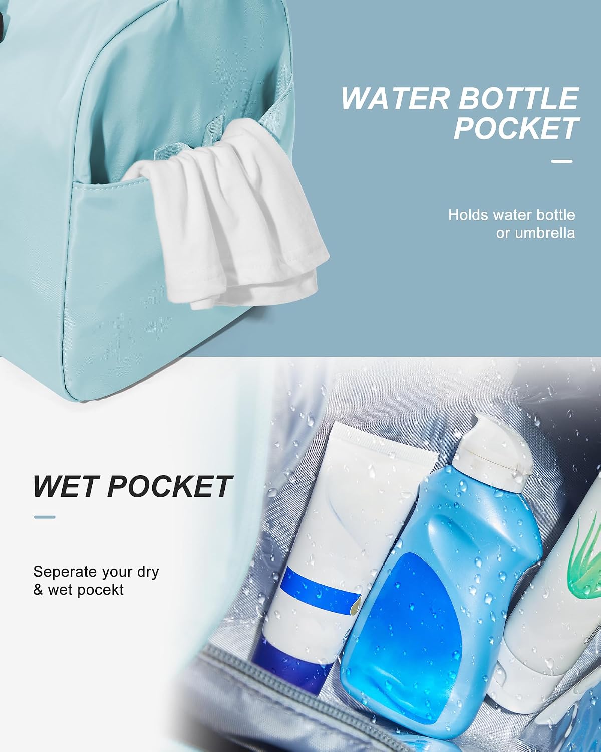 Gym Bag Womens Mens with Shoes Compartment and Wet Pocket Travel Duffel Bag for Women for Plane Sport Gym Tote Bags Swimming Yoga Waterproof Weekend Overnight Carry on Bag Hospital Holdalls