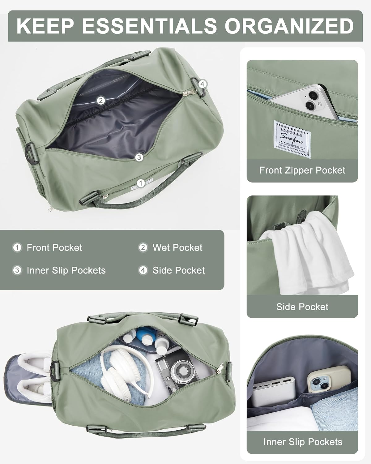 Gym Bag Womens Mens with Shoes Compartment and Wet Pocket Travel Duffel Bag for Women for Plane Sport Gym Tote Bags Swimming Yoga Waterproof Weekend Overnight Carry on Bag Hospital Holdalls
