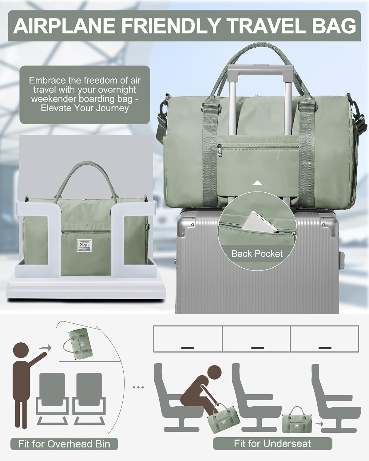 Gym Bag Womens Mens with Shoes Compartment and Wet Pocket Travel Duffel Bag for Women for Plane Sport Gym Tote Bags Swimming Yoga Waterproof Weekend Overnight Carry on Bag Hospital Holdalls