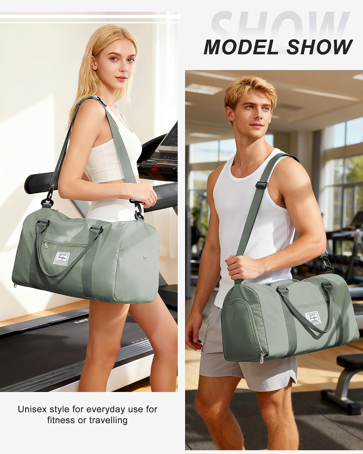 Gym Bag Womens Mens with Shoes Compartment and Wet Pocket Travel Duffel Bag for Women for Plane Sport Gym Tote Bags Swimming Yoga Waterproof Weekend Overnight Carry on Bag Hospital Holdalls