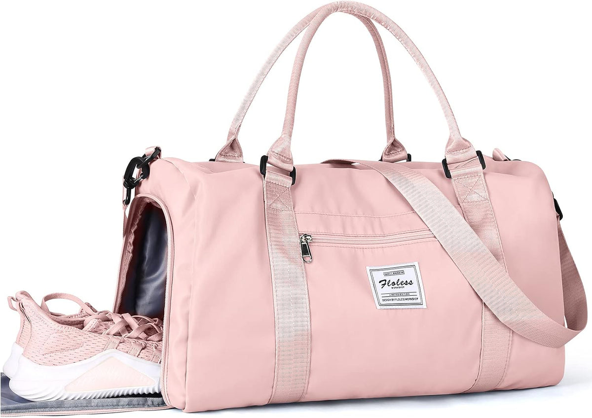Gym Bag Womens Mens with Shoes Compartment and Wet Pocket Travel Duffel Bag for Women for Plane Sport Gym Tote Bags Swimming Yoga Waterproof Weekend Overnight Carry on Bag Hospital Holdalls