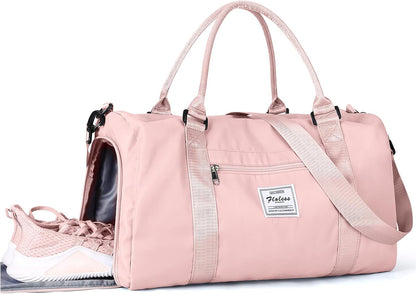 Gym Bag Womens Mens with Shoes Compartment and Wet Pocket Travel Duffel Bag for Women for Plane Sport Gym Tote Bags Swimming Yoga Waterproof Weekend Overnight Carry on Bag Hospital Holdalls
