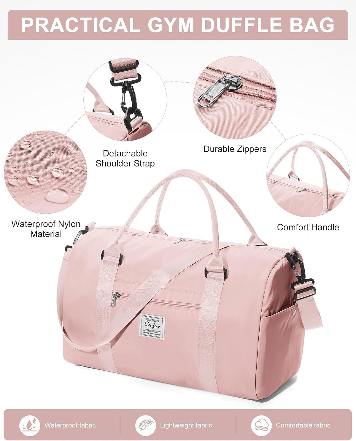 Gym Bag Womens Mens with Shoes Compartment and Wet Pocket Travel Duffel Bag for Women for Plane Sport Gym Tote Bags Swimming Yoga Waterproof Weekend Overnight Carry on Bag Hospital Holdalls