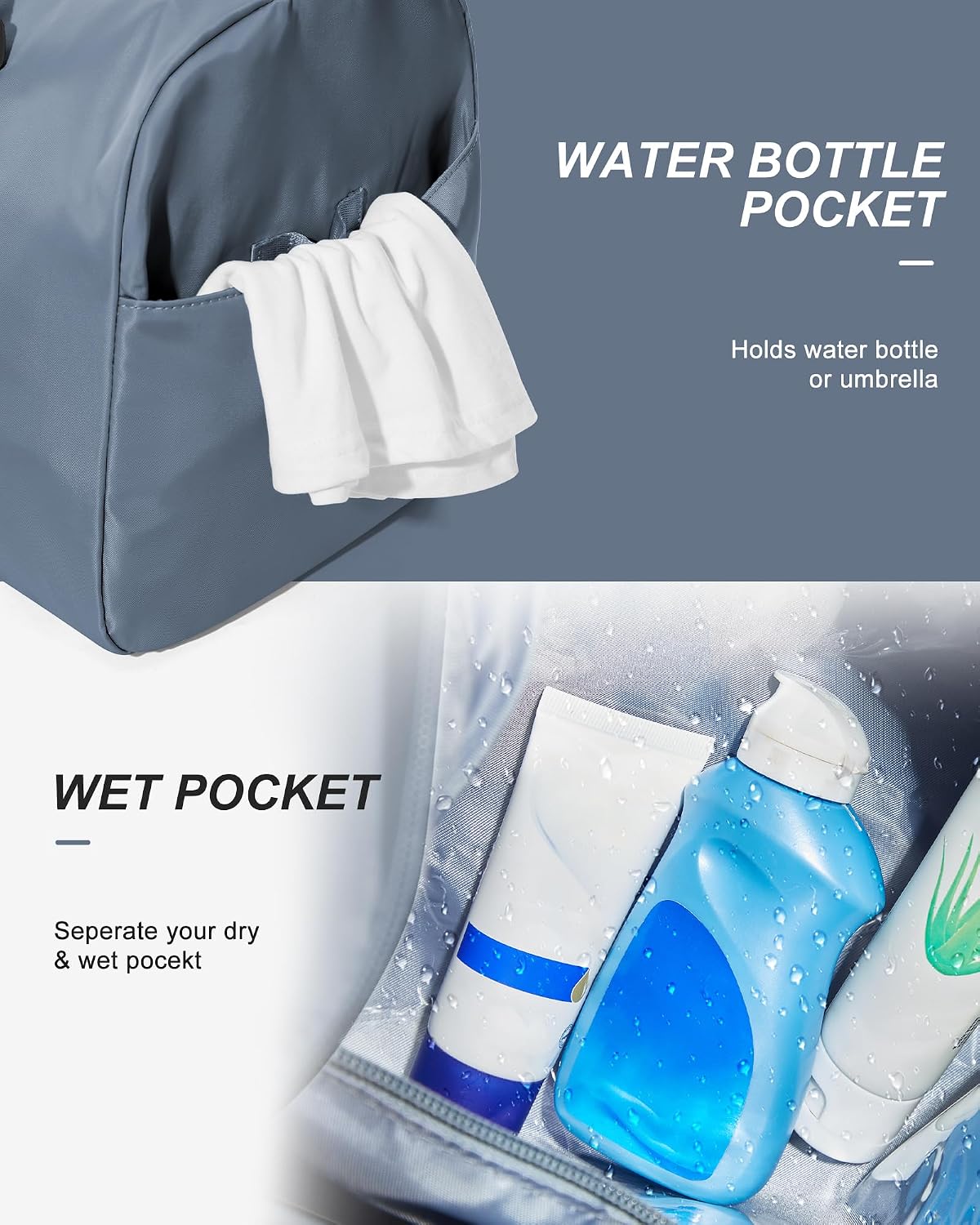 Gym Bag Womens Mens with Shoes Compartment and Wet Pocket Travel Duffel Bag for Women for Plane Sport Gym Tote Bags Swimming Yoga Waterproof Weekend Overnight Carry on Bag Hospital Holdalls
