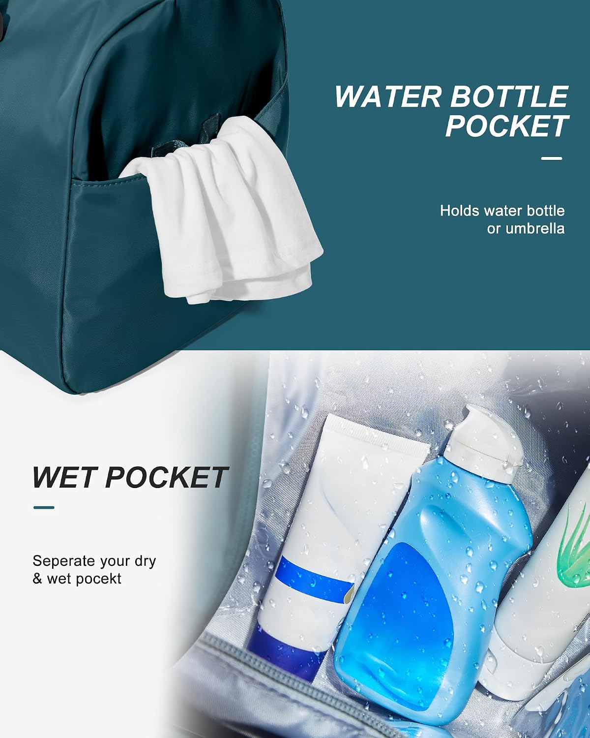 Gym Bag Womens Mens with Shoes Compartment and Wet Pocket Travel Duffel Bag for Women for Plane Sport Gym Tote Bags Swimming Yoga Waterproof Weekend Overnight Carry on Bag Hospital Holdalls