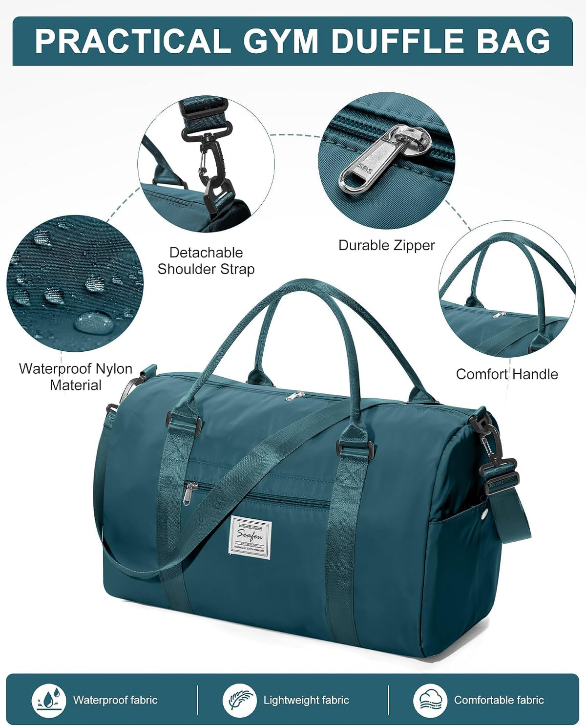 Gym Bag Womens Mens with Shoes Compartment and Wet Pocket Travel Duffel Bag for Women for Plane Sport Gym Tote Bags Swimming Yoga Waterproof Weekend Overnight Carry on Bag Hospital Holdalls