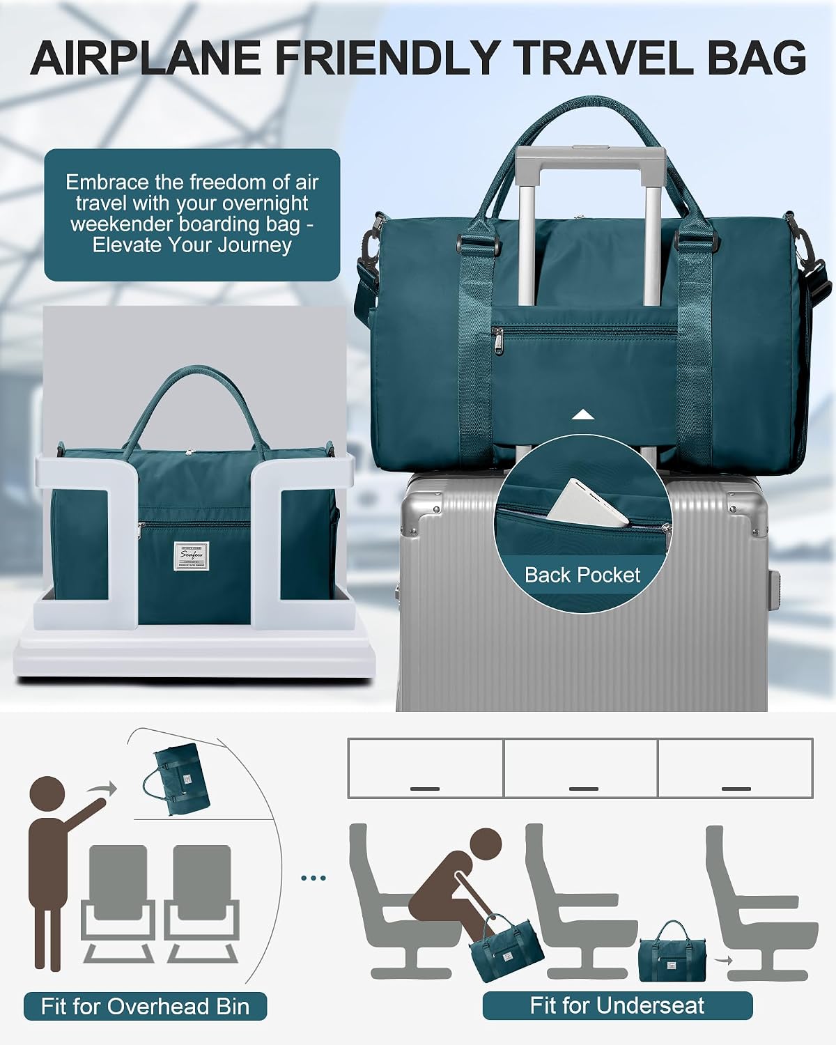 Gym Bag Womens Mens with Shoes Compartment and Wet Pocket Travel Duffel Bag for Women for Plane Sport Gym Tote Bags Swimming Yoga Waterproof Weekend Overnight Carry on Bag Hospital Holdalls