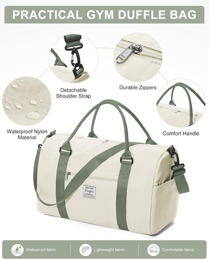 Gym Bag Womens Mens with Shoes Compartment and Wet Pocket Travel Duffel Bag for Women for Plane Sport Gym Tote Bags Swimming Yoga Waterproof Weekend Overnight Carry on Bag Hospital Holdalls