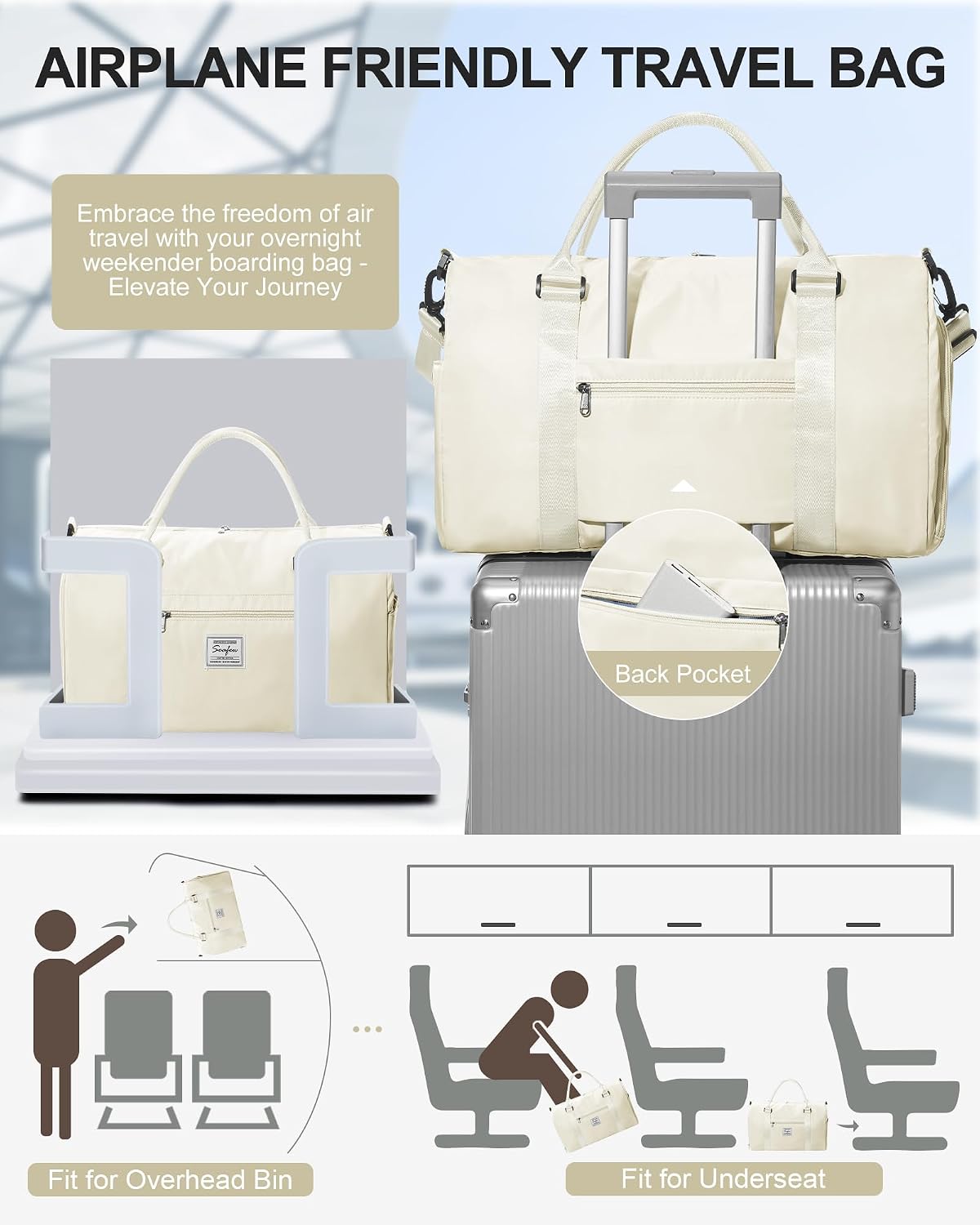 Gym Bag Womens Mens with Shoes Compartment and Wet Pocket Travel Duffel Bag for Women for Plane Sport Gym Tote Bags Swimming Yoga Waterproof Weekend Overnight Carry on Bag Hospital Holdalls