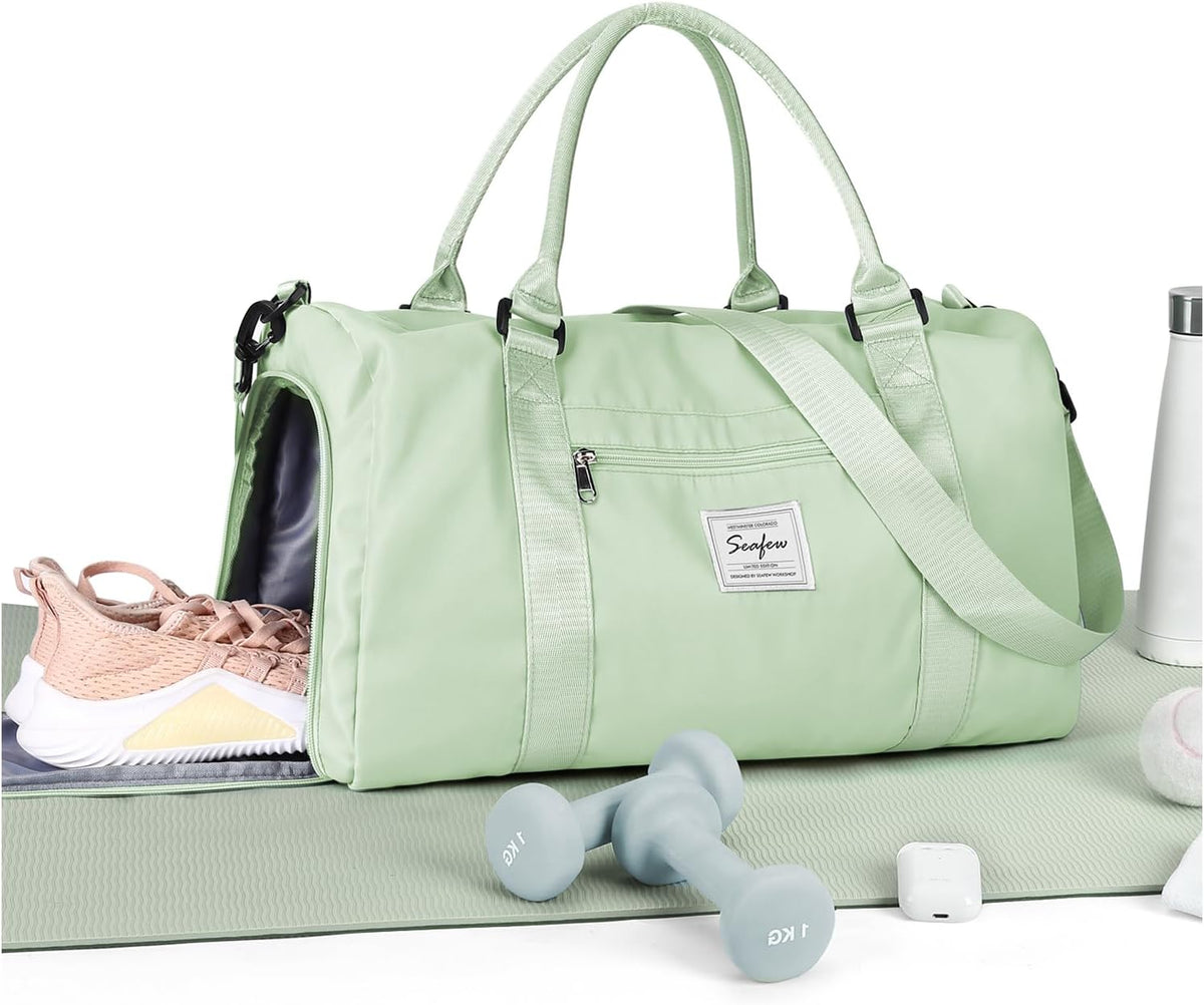 Gym Bag Womens Mens with Shoes Compartment and Wet Pocket Travel Duffel Bag for Women for Plane Sport Gym Tote Bags Swimming Yoga Waterproof Weekend Overnight Carry on Bag Hospital Holdalls