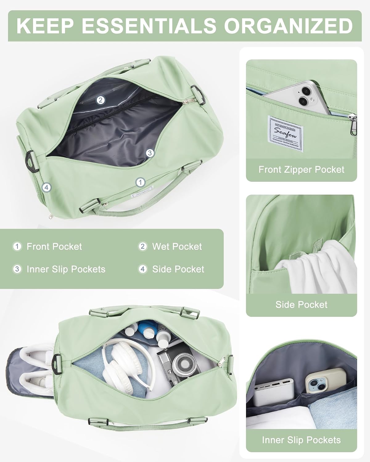 Gym Bag Womens Mens with Shoes Compartment and Wet Pocket Travel Duffel Bag for Women for Plane Sport Gym Tote Bags Swimming Yoga Waterproof Weekend Overnight Carry on Bag Hospital Holdalls