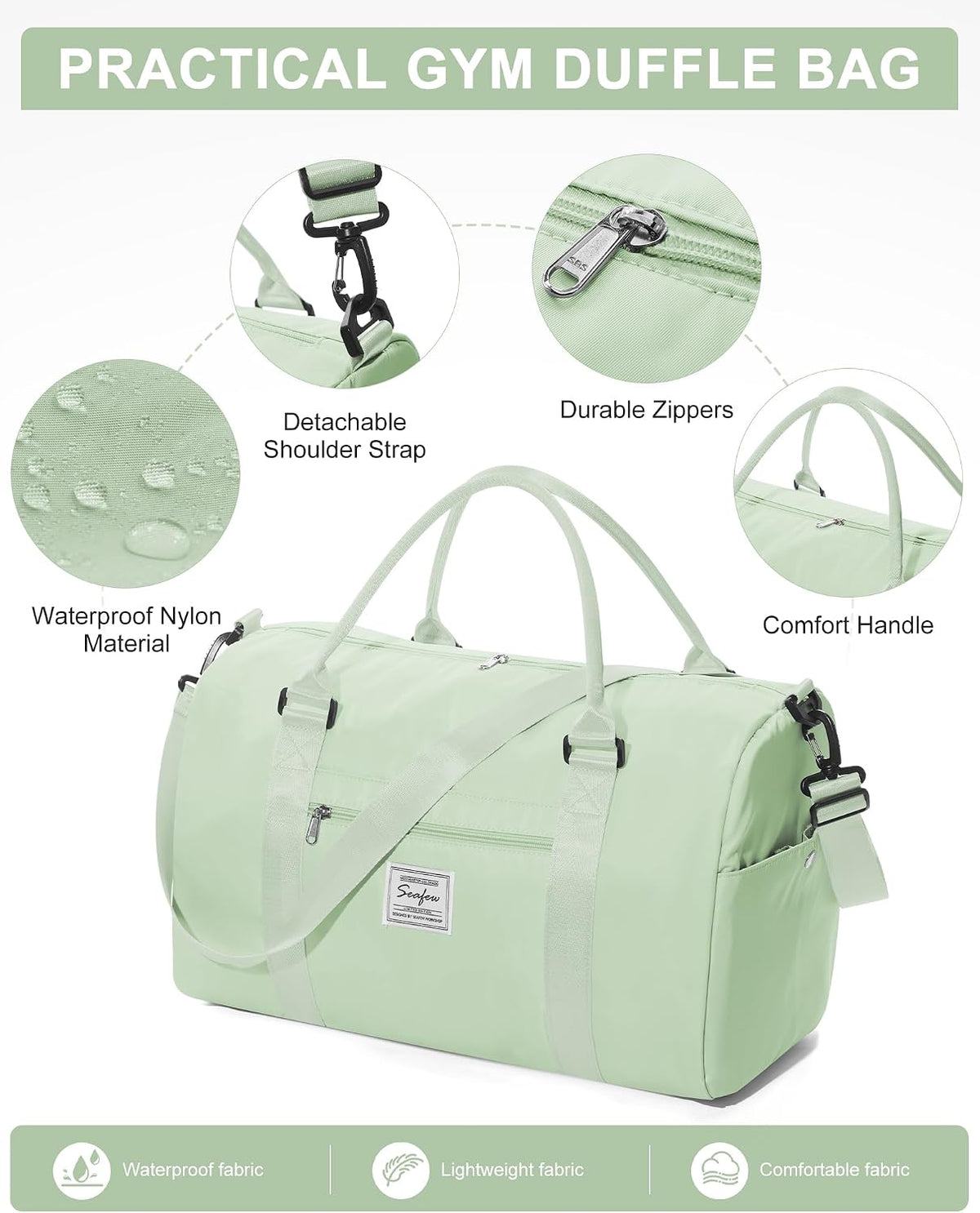 Gym Bag Womens Mens with Shoes Compartment and Wet Pocket Travel Duffel Bag for Women for Plane Sport Gym Tote Bags Swimming Yoga Waterproof Weekend Overnight Carry on Bag Hospital Holdalls
