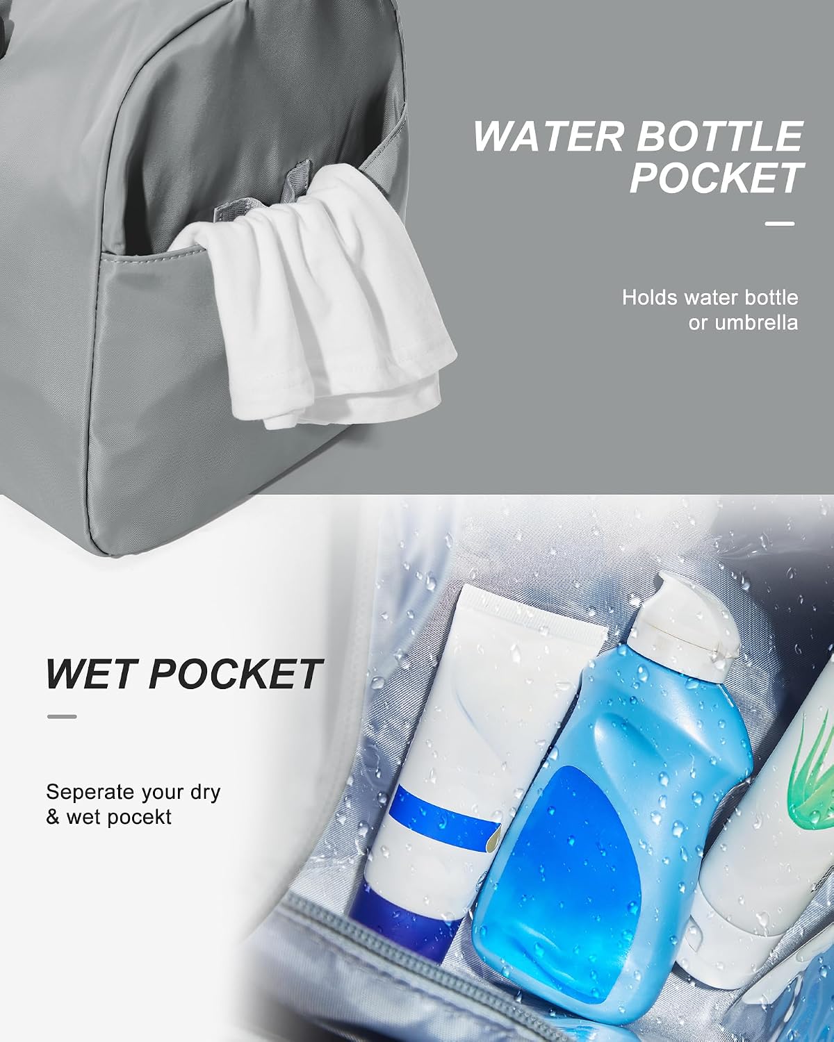 Gym Bag Womens Mens with Shoes Compartment and Wet Pocket Travel Duffel Bag for Women for Plane Sport Gym Tote Bags Swimming Yoga Waterproof Weekend Overnight Carry on Bag Hospital Holdalls