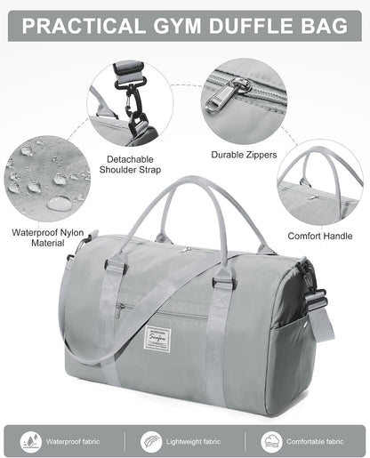 Gym Bag Womens Mens with Shoes Compartment and Wet Pocket Travel Duffel Bag for Women for Plane Sport Gym Tote Bags Swimming Yoga Waterproof Weekend Overnight Carry on Bag Hospital Holdalls
