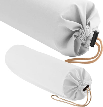 Microfiber Bolster Covers Round Massage Bolster Pillow Covers - Natural - 6" x 27" - 100% Polyester Microfiber - Soft & Durable - Protection from Stains & Oil - Drawstring Closure