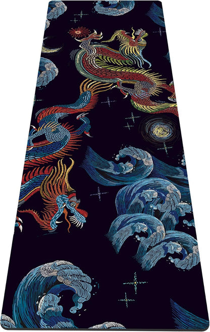 nuveti Yoga Mat Print Extra Thick TPE Non Slip Fitness Exercise Mat with Carrying Bag,72"x24" Extra Thick 6MM Exercise & Workout Mat for Yoga, Pilates Fitness and Floor Exercises - Colors A