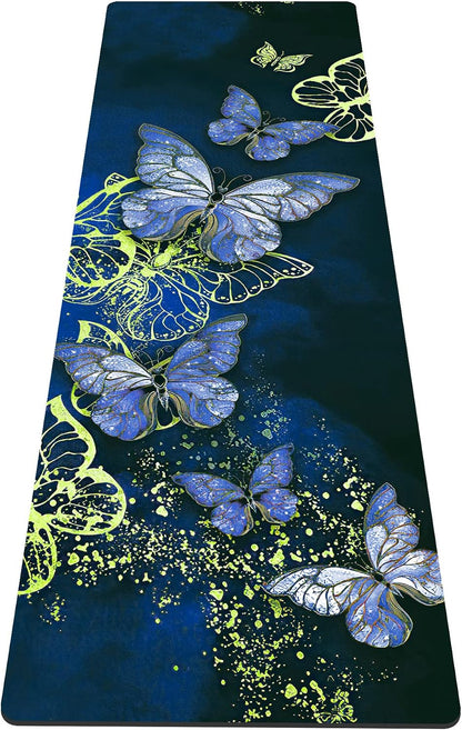 nuveti Yoga Mat Print Extra Thick TPE Non Slip Fitness Exercise Mat with Carrying Bag,72"x24" Extra Thick 6MM Exercise & Workout Mat for Yoga, Pilates Fitness and Floor Exercises - Colors A