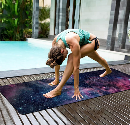 nuveti Yoga Mat Print Extra Thick TPE Non Slip Fitness Exercise Mat with Carrying Bag,72"x24" Extra Thick 6MM Exercise & Workout Mat for Yoga, Pilates Fitness and Floor Exercises - Colors A