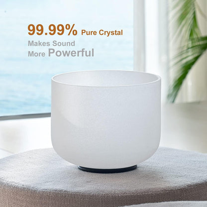432HZ 12 Inch C Note Root Chakra Frosted Quartz Crystal Singing Bowl