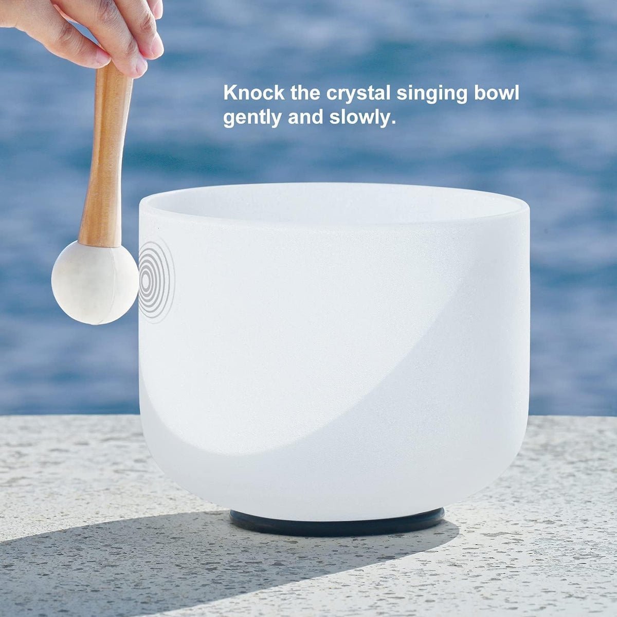 432HZ 12 Inch C Note Root Chakra Frosted Quartz Crystal Singing Bowl