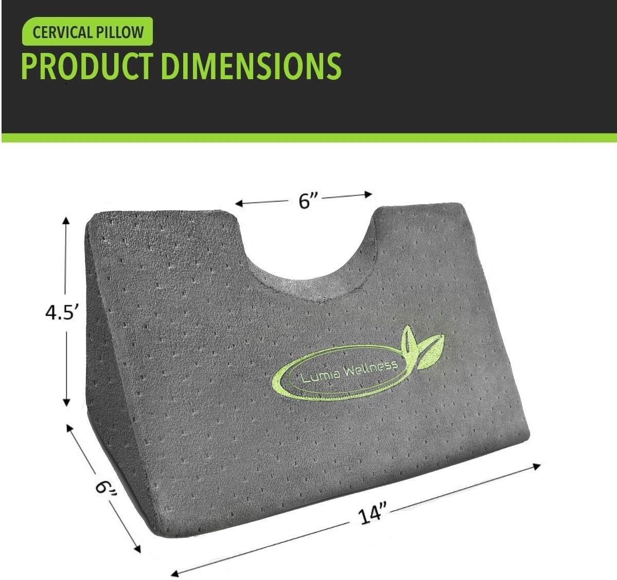 Cervical Wedge Pillow - Tension Muscle Relief & Relaxer, Contoured Support for Neck & Shoulder