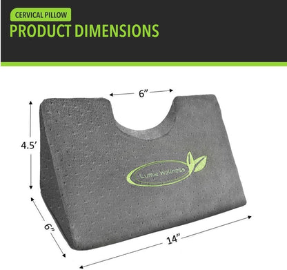 Cervical Wedge Pillow - Tension Muscle Relief & Relaxer, Contoured Support for Neck & Shoulder