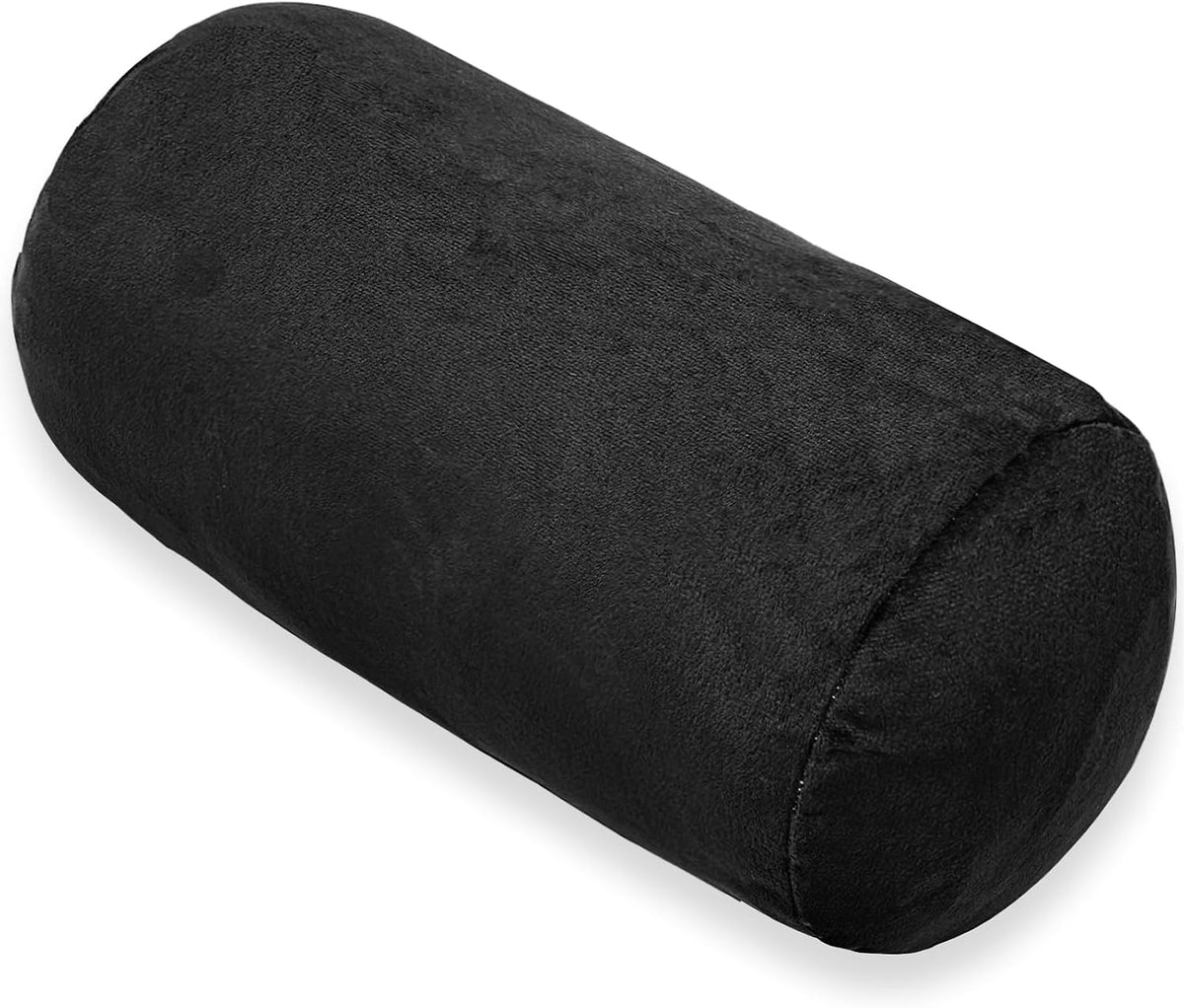 Bolster Pillow with Removable Velvet Cover, Round Cylinder Neck Roll Pillow for Head, Back, Leg Support, Decorative Bed and Couch Pillow 16 x 6 Inches (Grey)