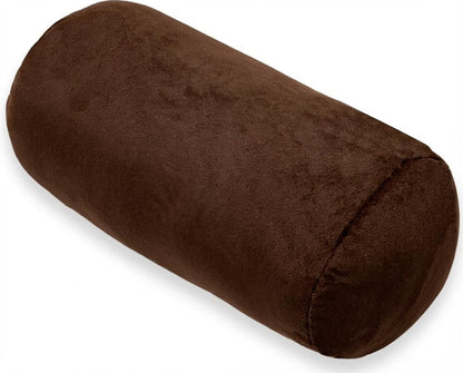 Bolster Pillow with Removable Velvet Cover, Round Cylinder Neck Roll Pillow for Head, Back, Leg Support, Decorative Bed and Couch Pillow 16 x 6 Inches (Grey)