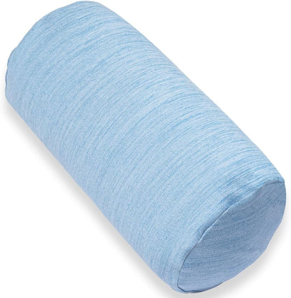 Bolster Pillow with Removable Velvet Cover, Round Cylinder Neck Roll Pillow for Head, Back, Leg Support, Decorative Bed and Couch Pillow 16 x 6 Inches (Grey)