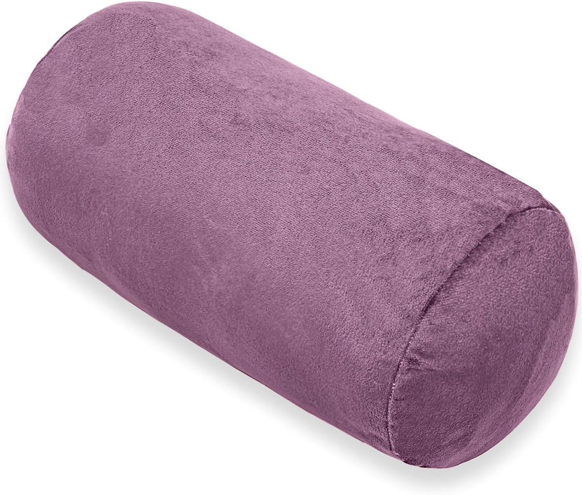 Bolster Pillow with Removable Velvet Cover, Round Cylinder Neck Roll Pillow for Head, Back, Leg Support, Decorative Bed and Couch Pillow 16 x 6 Inches (Grey)